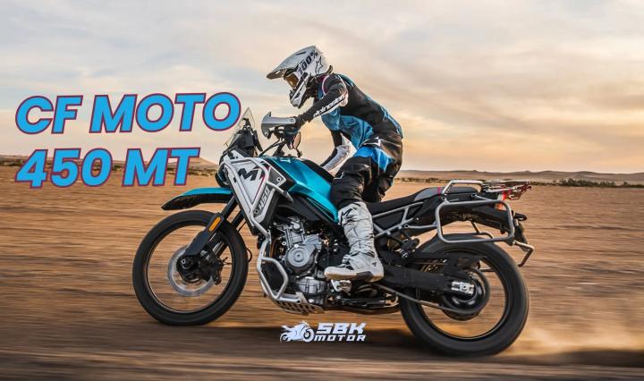CF Moto 450MT, 450cc motor hacmine sahip, 43hp maksimum güç ve 41nm maksimum tork üreten bir motor bloğuyla geliyor. A2 sınıfının limitlerinde oynayan bu motosiklet önde KYB amörtisörler, frende radial diskler ve J. Juan kaliperler kullanıyor. Egsoz tasarımının da yukarıda oluşundan dolayı suya girip çıkmada sıkıntı yaratmayacak gibi duruyor. Ayrıca düşük sele yüksekliği compact bir kullanım sağlıyor.