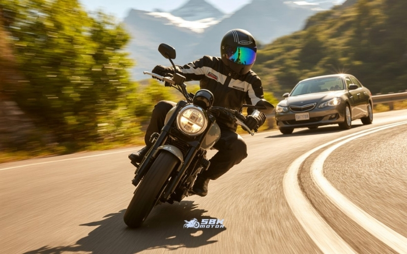 3.Virajları Doğru Almak  Viraja girmeden önce uygun hızda olduğunuzdan emin olun ve gerekiyorsa viraj öncesi hızınızı düşürün. Mümkünse viraja dıştan girip, içten devam ederek, tekrar dıştan çıkma prensibini uygulayın; bu geniş dönüş hattı dengeli bir viraj almanızı sağlar. Viraj boyunca bakışlarınızı gitmek istediğiniz yöne, yani virajın çıkış noktasına odaklayın (motosiklette nereye bakarsanız oraya gidersiniz kuralı). Motosiklet ile birlikte bedeninizi de viraja yatırmaktan çekinmeyin; motoru dik tutmaya çalışmak dengenizi bozar. Unutmayın, viraj içinde ani fren veya sert gaz açıp kapamalardan kaçınmak lastiklerin tutuşunu koruyarak kayma riskini azaltır.  4.Frenleme ve Duruş Teknikleri  Frenleri doğru kullanmak, kazaları önlemede kritik bir beceridir. Panik halinde sadece ön frene asılıp tekeri kilitlemek yerine, ön ve arka freni birlikte ve kademeli olarak uygulayın. Eğer motosikletinizde ABS varsa, ani frenlerde bu sistemi devreye sokarak tekerleklerin kilitlenmesini önleyebilirsiniz. Düz bir zeminde acil fren provası yaparak, motosikletin tepkilerini önceden deneyimleyin ve gerektiğinde soğukkanlı bir şekilde durabilmeyi öğrenin.