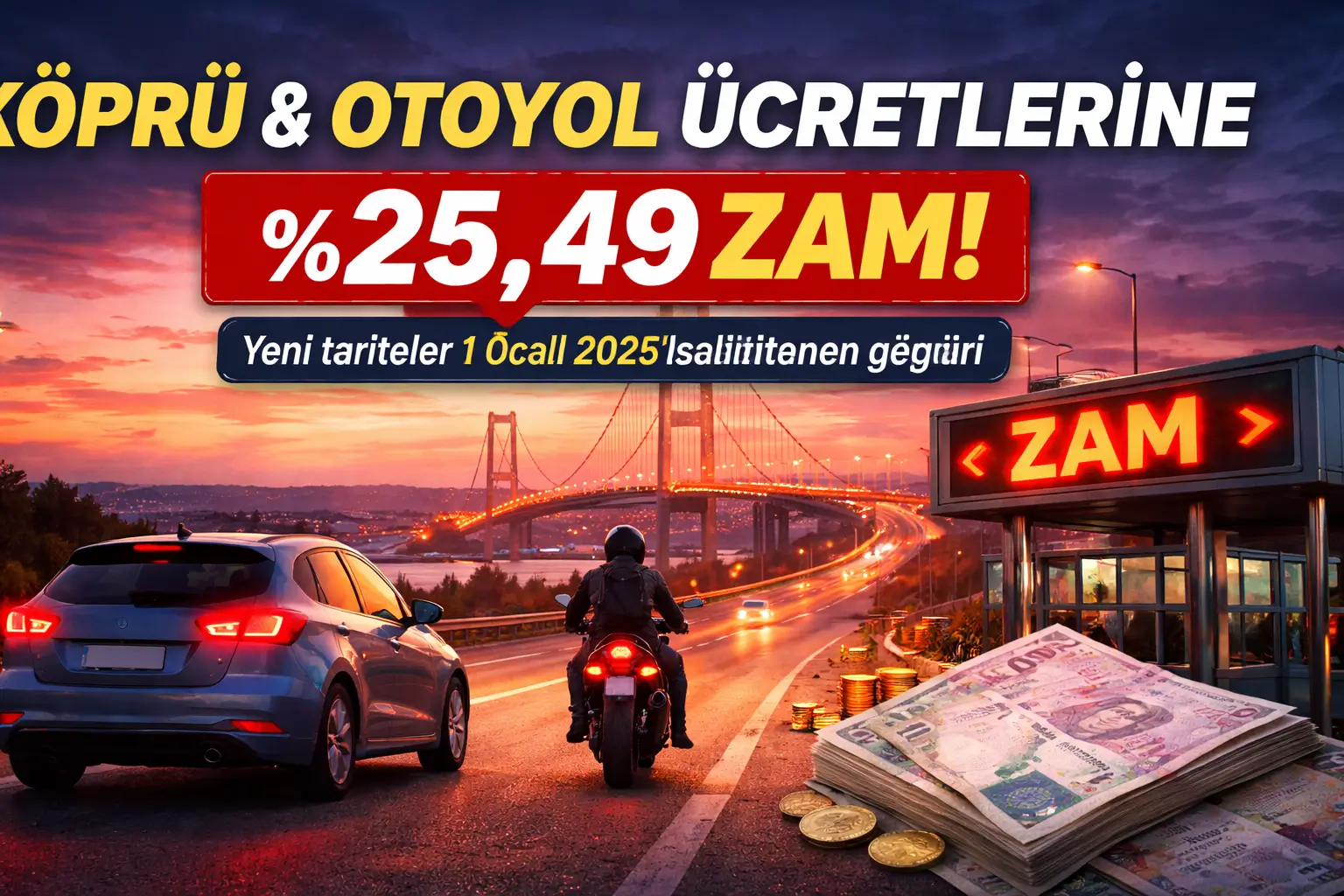 Köprü ve Otoyol Geçiş Ücretlerine %25,49 Zam: 2026 Yılında Sürücüleri Neler Bekliyor?