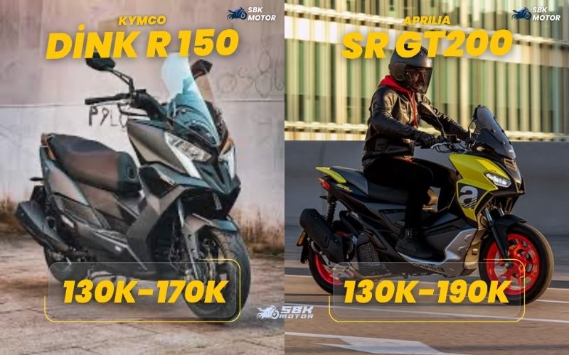 10-Kymco Dink R 150  Kymco Dink R 150, uygun fiyatlı ve konforlu bir scooter arayanlar için mantıklı bir alternatiftir. Özellikle ikinci el fiyatlarının erişilebilir seviyede olması dikkat çeker.  130.000 TL – 170.000 TL aralığında bulunan Dink R 150, geniş oturma alanı ve rahat süspansiyon yapısıyla şehir içi kullanımda konfor sunar.  11-Aprilia SR GT 200  Aprilia SR GT 200, sportif scooter segmentinde yer alan, dinamik tasarımı ve güçlü motoruyla dikkat çeken bir modeldir. Diğer scooter’lara göre daha sert süspansiyon yapısına sahiptir.  İkinci el fiyatları 130.000 TL – 190.000 TL arasında değişmektedir. Şehir içi kullanımı seven, biraz daha agresif sürüş isteyen kullanıcılar için uygundur.