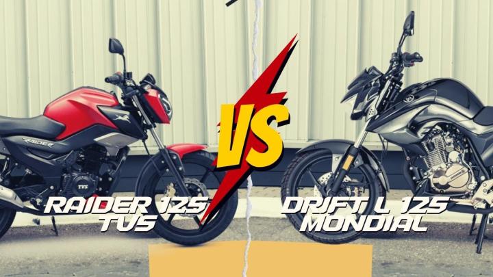 <p>TVS Raider 125 vs Mondial Drift L 125 Kıyaslaması : GÜÇ 12.9hp  11hp  TORK 11.5nm.  9nm., AĞIRLIK 120kg  130kg  FREN Disk / Kampana  (CBS) Disk / Disk, LASTİK 80/100-17 Tüpsüz / 100/90-17 Tüpsüz  90/90-17 / 130/70-17, TOP SPEED 95km/h  90km/h  FİYAT 68820TL  58436TL  YAKIT KAPASİTESİ 10 litre  16 litre  YAKIT TÜKETİMİ 2.5 litre  2.6 litre</p>