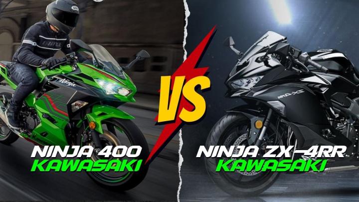 Kawasaki Ninja 400 vs Kawasaki Ninja ZX-4RR ABS Karşılaştırması  : GÜÇ 45hp  79.1hp  TORK 37.2nm.  76.4nm. , AĞIRLIK 168kg  188kg  FREN ÖN 310 mm petal diskler. - SBK MOTOR