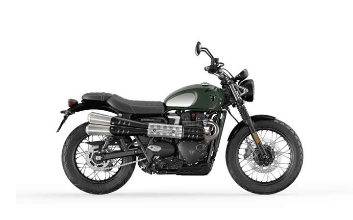 TRIUMPH SCRAMBLER 900 CHROME EDITION Motosiklet Modeli Özellikleri: Tork:80nm., Güç:65hp, Ağırlık:223, Top Speed:200, Yakıt Kapasitesi: 12, Yakıt Tüketimi: 4.3, Silindir Adeti:2, Valf Adeti: 8