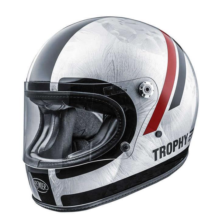 PREMIER Trophy Helmet Features, Model Name: Trophy, Weight: 1.2, Material: 3, Certificate: UN ECE REG 22.05, All PREMIER Model Specifications