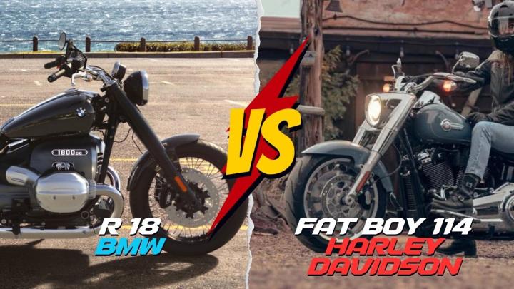 The BMW R 18 vs Harley Davidson Fat Boy 114, both chopper-cruisers, have distinct differences. The BMW R 18 generates 91 hp and 158 Nm of torque with an air-coo