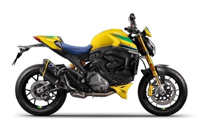 2025 Ducati Monster Senna Motorcycle Model Specifications: Torkue:93nm., Power:111hp, Weight:175, Top Speed:250, Fuel Capacity: 14, Fuel consumption: 5.5, Number of Cylinders:2, Number of Valve: 8