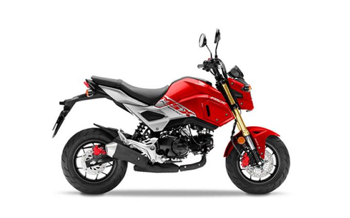 Honda MSX125 Modello di motocicletta Specifiche: Coppia:10.5nm., Potenza:10hp, Peso:103, Velocità massima:75, Capacità serbatoio: 5.5, Consumo carburante: 1.5, Numero cilindri:1, Numero valvole: 2