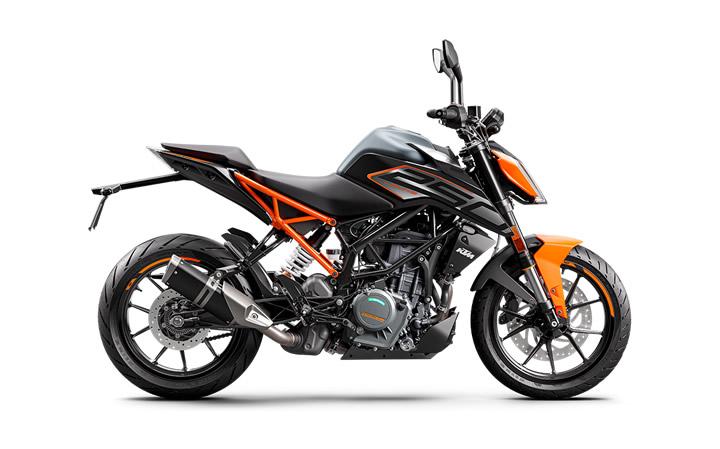 KTM 250 DUKE Modello di motocicletta Specifiche: Coppia:24nm., Potenza:30hp, Peso:146, Velocità massima:160, Capacità serbatoio: 13.4, Consumo carburante: 3.2, Numero cilindri:1, Numero valvole: 4
