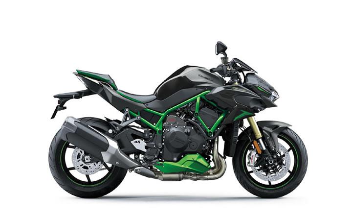 Kawasaki Z H2 SE Modello di motocicletta Specifiche: Coppia:137nm., Potenza:200hp, Peso:240, Velocità massima:300, Capacità serbatoio: 19, Consumo carburante: 7, Numero cilindri:4, Numero valvole: 16