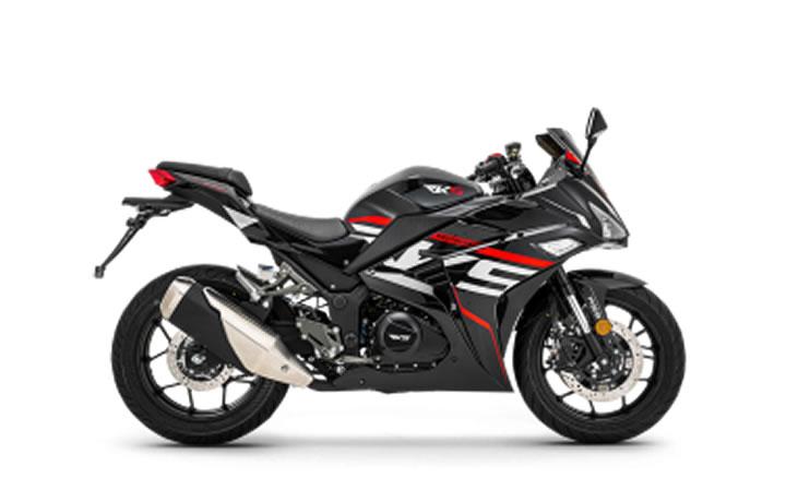 RKS R250 Modello Motocicletta Caratteristiche: Coppia:23nm., Potenza:24hp, Peso:180, Velocità Massima:171, Capacità Serbatoio: 17, Consumo: 5, Numero Cilindri:2, Numero Valvole: 8