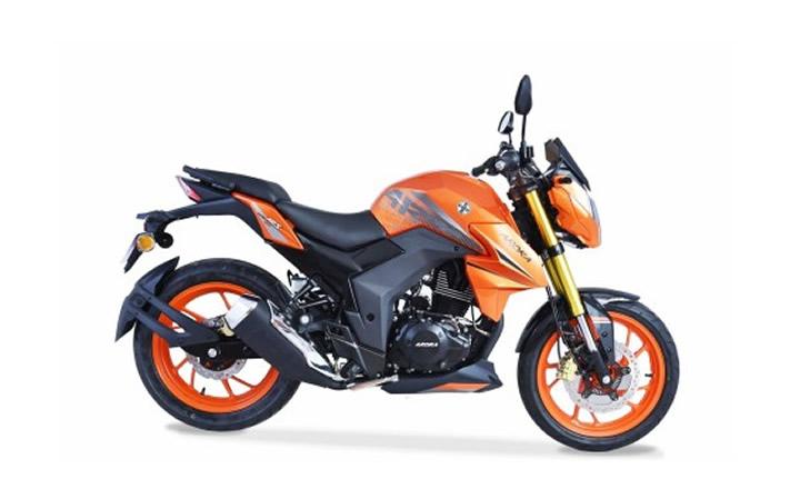 ARORA ARS200 Modello di motocicletta Specifiche: Coppia:16nm., Potenza:19.5hp, Peso:138, Velocità massima:135, Capacità serbatoio: 24, Consumo carburante: 3, Numero cilindri:1, Numero valvole: 2