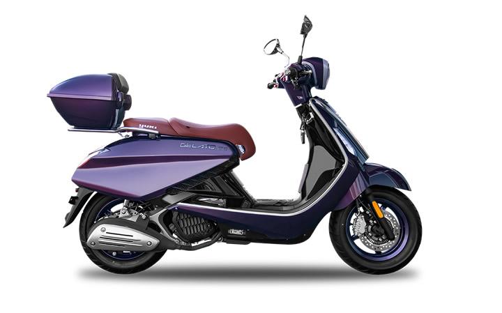 YUKI GELATO 150 Modello di motocicletta Specifiche: Coppia:14nm., Potenza:14.5hp, Peso:136, Velocità massima:125, Capacità serbatoio: 9.5, Consumo carburante: 3.2, Numero cilindri:1, Numero valvole: 2