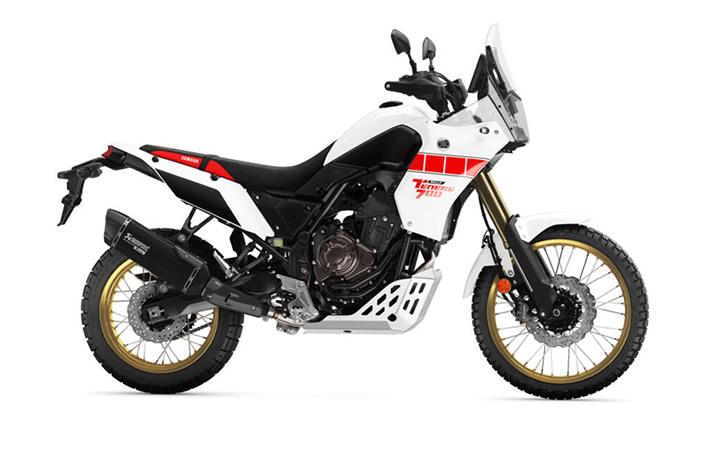 Yamaha Tenere 700 Rally Edition Modello Motocicletta Caratteristiche: Coppia:69nm., Potenza:73.7hp, Peso:203, Velocità Massima:210, Capacità Serbatoio: 16, Consumo: 4.1, Numero Cilindri:2, Numero Valvole: 8