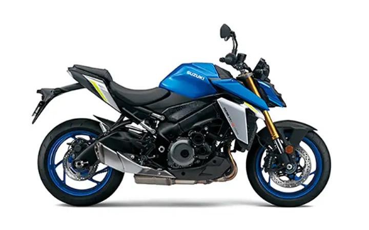 Suzuki GSX-S1000 Modello di motocicletta Specifiche: Coppia:108nm., Potenza:152hp, Peso:214, Velocità massima:300, Capacità serbatoio: 19, Consumo carburante: 5, Numero cilindri:4, Numero valvole: 8