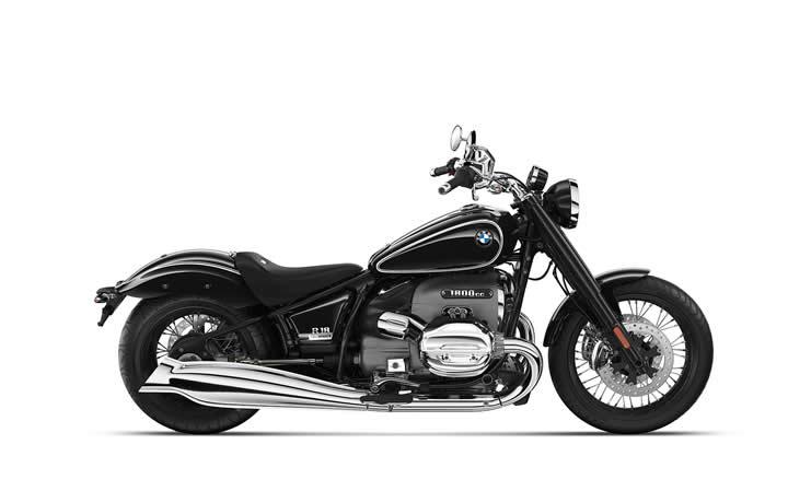 BMW R 18 Modello Motocicletta Caratteristiche: Coppia:158nm., Potenza:91hp, Peso:345, Velocità Massima:180, Capacità Serbatoio: 16, Consumo: 5.6, Numero Cilindri:2, Numero Valvole: 8