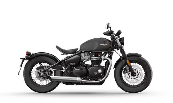 TRIUMPH Bonneville Bobber Modello di motocicletta Specifiche: Coppia:106nm., Potenza:78hp, Peso:251, Velocità massima:220, Capacità serbatoio: 12, Consumo carburante: 4.5, Numero cilindri:2, Numero valvole: 8