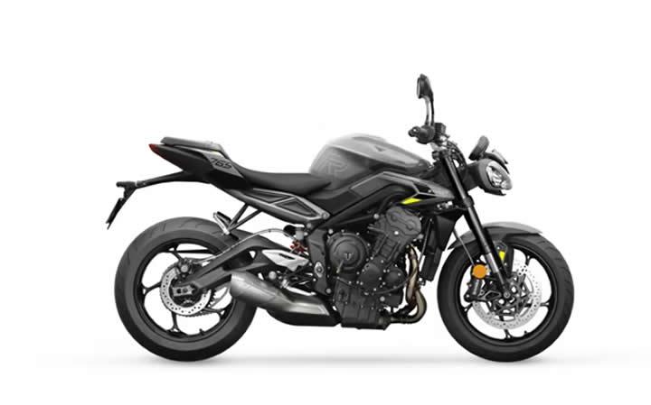 TRIUMPH STREET TRIPLE 765 R Modello di motocicletta Specifiche: Coppia:80nm., Potenza:118.4hp, Peso:189, Velocità massima:237, Capacità serbatoio: 15, Consumo carburante: 5.4, Numero cilindri:3, Numero valvole: 3