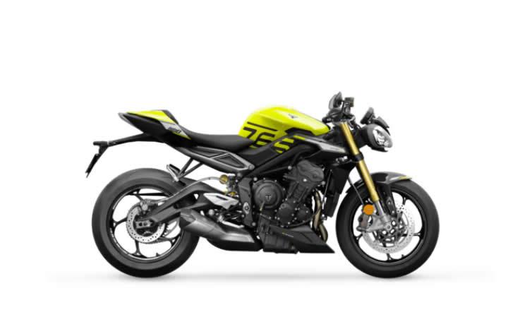 TRIUMPH STREET TRIPLE 765 MOTO2 EDITION Modello di motocicletta Specifiche: Coppia:80nm., Potenza:130hp, Peso:188, Velocità massima:250, Capacità serbatoio: 15, Consumo carburante: 5.4, Numero cilindri:3, Numero valvole: 12