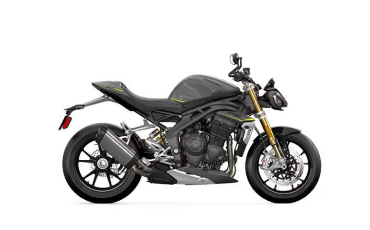 TRIUMPH  SPEED TRIPLE 1200 RS Modello di motocicletta Specifiche: Coppia:125nm., Potenza:177.5hp, Peso:198, Velocità massima:260, Capacità serbatoio: 15.5, Consumo carburante: 6.3, Numero cilindri:3, Numero valvole: 12